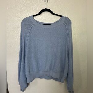 Free People Soft Blue Crew Neck Sweater